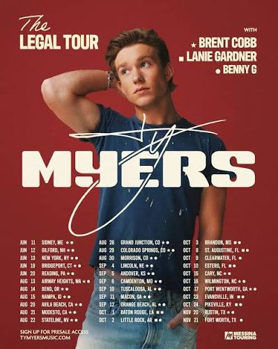 Ty Myers concert tour poster 2026